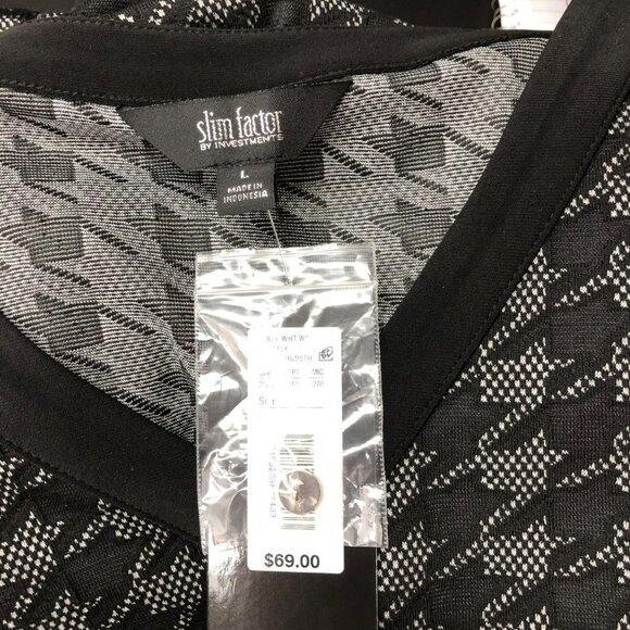 SLIM FACTOR‎ BY INVESTMENT 3/4 ROLL TAB SLEEVE TUNIC TOP LG NWT - Picture 6 of 6